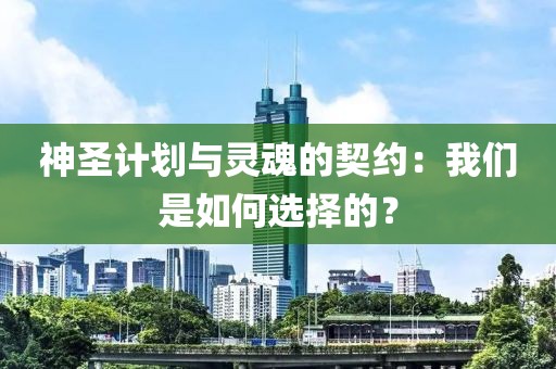 神圣计划与灵魂的契约：我们是如何选择的？